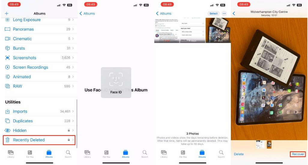 北安苹果14维修分享 iPhone14 上恢复已删除的照片 