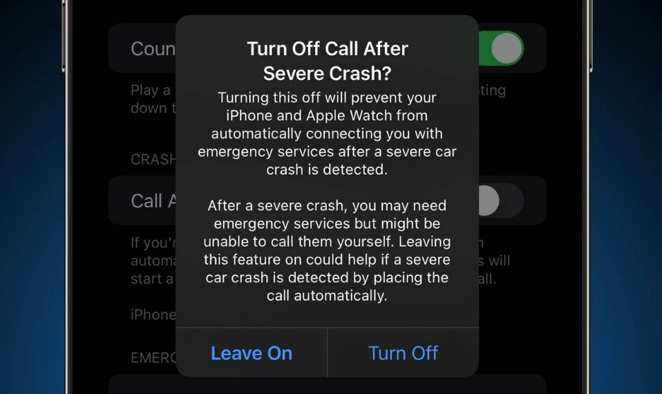 北安苹果14维修分享 iPhone 14 和 Apple Watch 上关闭崩溃检测 
